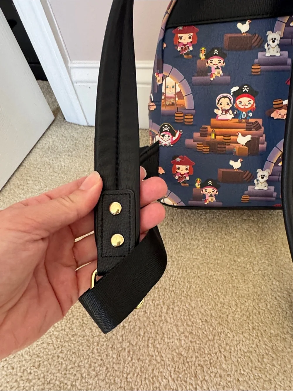 Disney Pirate Characters Mini Backpack - Navy & Gold Accents